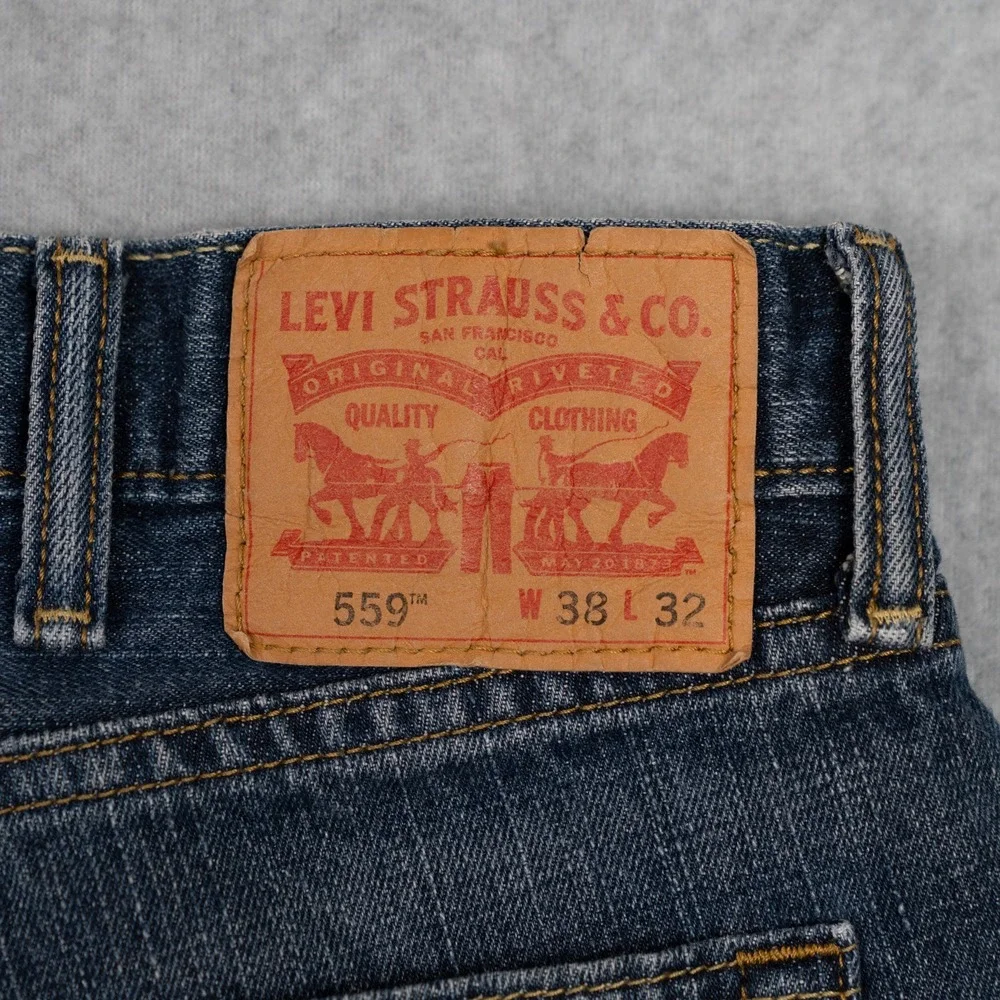 Levi's 559 Relaxed‎ Straight Leg Men's Jeans W38 L32 Dark Wash Blue Denim